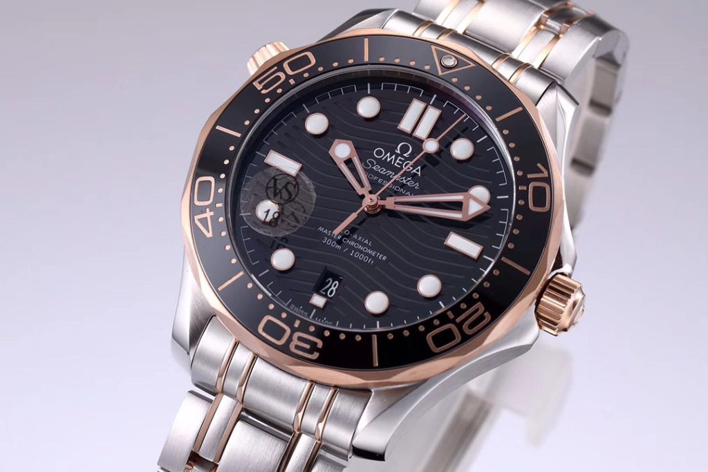 VS廠歐米茄海馬300間玫瑰金黑盤做工評測