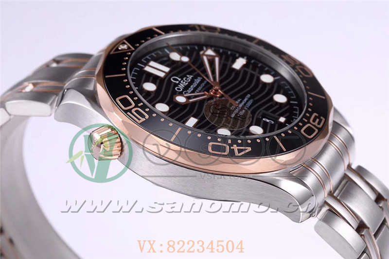 VS廠歐米茄海馬300間玫瑰金黑盤做工評測