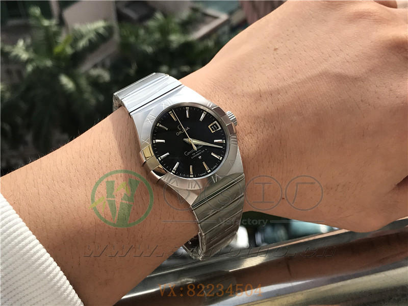 VS廠歐米茄星座38mm黑面條釘產品展示