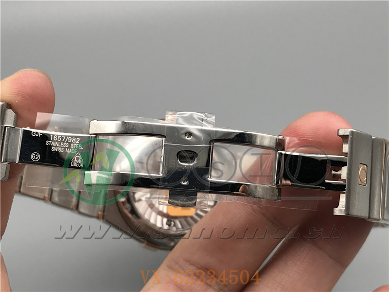 VS廠歐米茄星座38mm間玫白面鉆釘產品展示