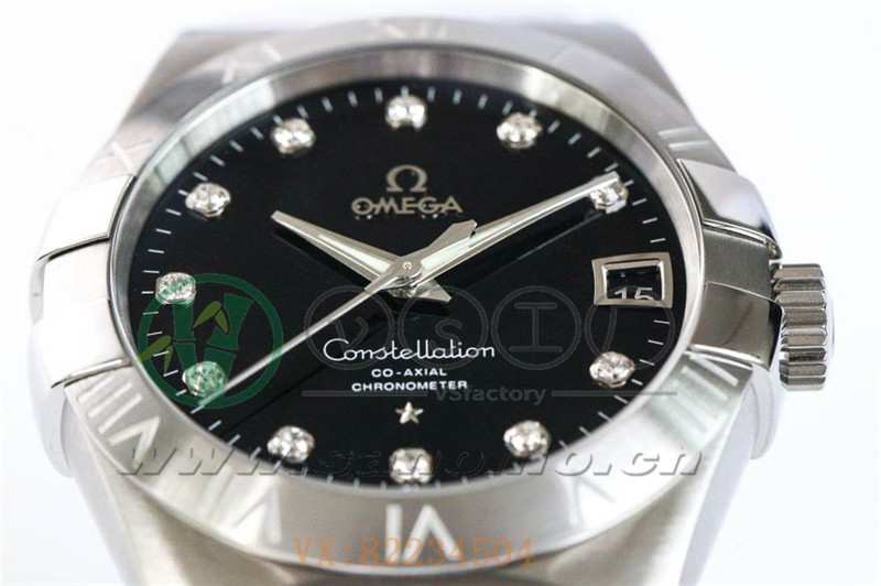 VS廠歐米茄星座38mm黑面鉆釘產品展示