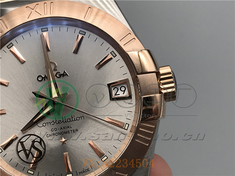 VS廠歐米茄星座38mm間玫白面條釘產(chǎn)品展示