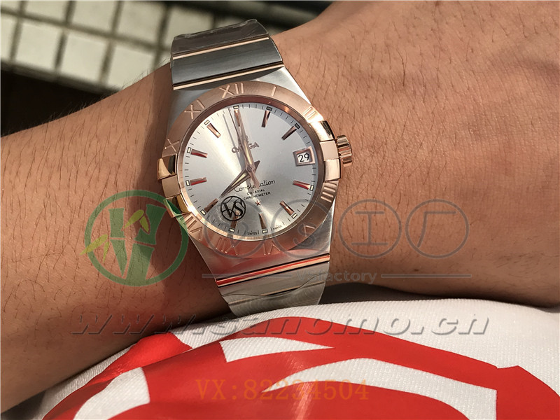 VS廠歐米茄星座38mm間玫白面條釘產(chǎn)品展示