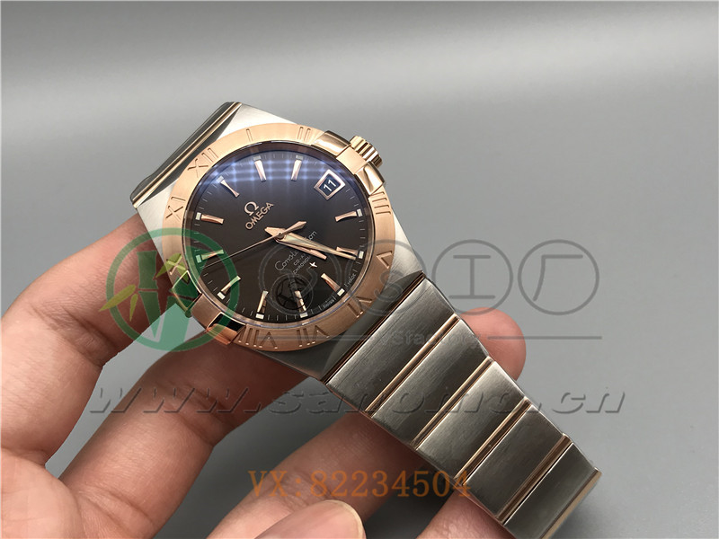 VS廠歐米茄星座38mm間玫咖面條釘產(chǎn)品展示