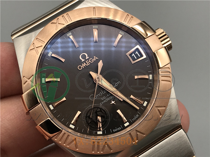 VS廠歐米茄星座38mm間玫咖面條釘產(chǎn)品展示