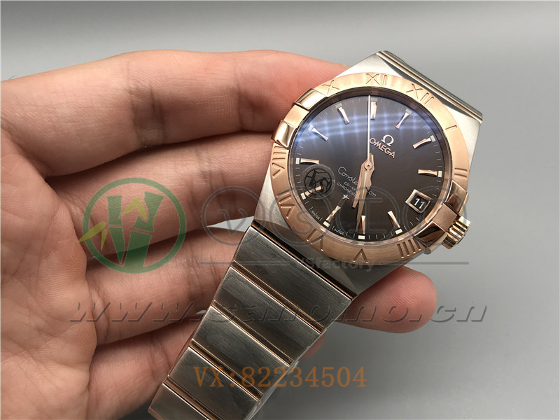 VS廠歐米茄星座38mm間玫咖面條釘產(chǎn)品展示