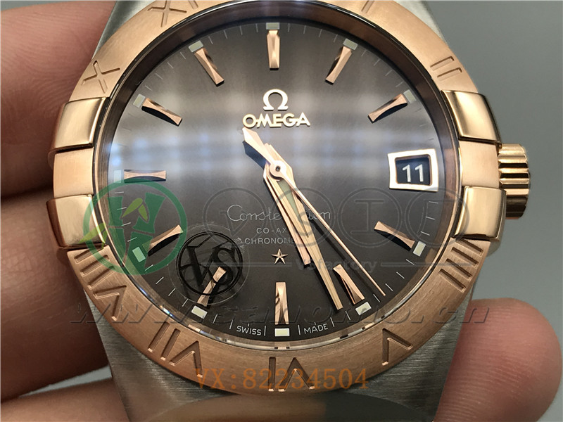 VS廠歐米茄星座38mm間玫咖面條釘產(chǎn)品展示