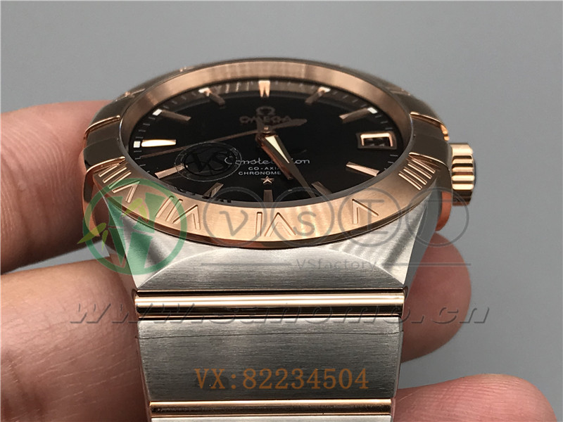 VS廠歐米茄星座38mm間玫咖面條釘產(chǎn)品展示