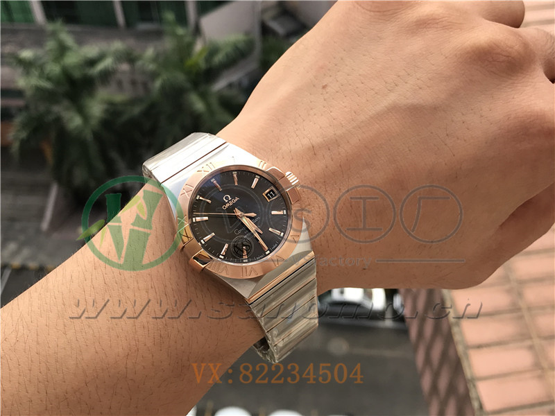 VS廠歐米茄星座38mm間玫咖面條釘產(chǎn)品展示