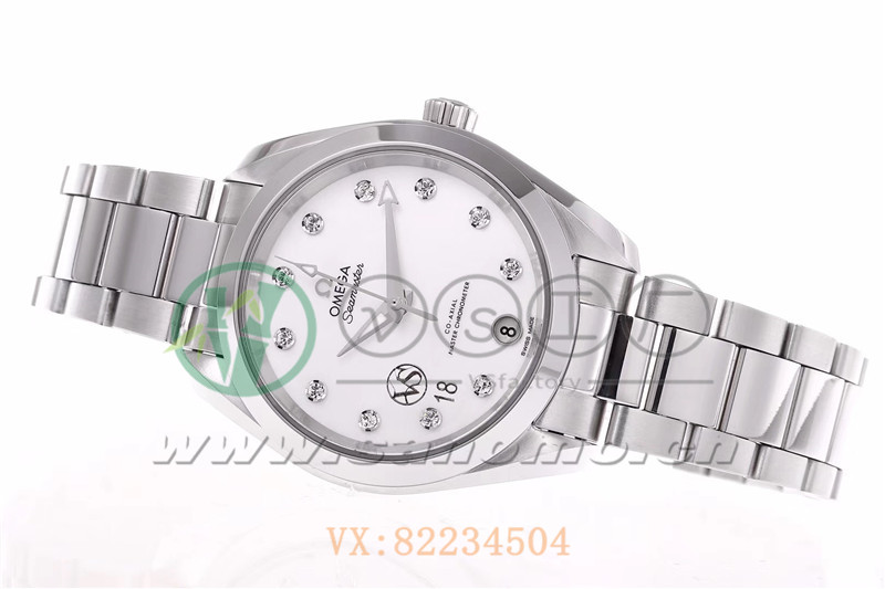 VS廠歐米茄海馬150女士腕表珍珠白貝盤產(chǎn)品展示