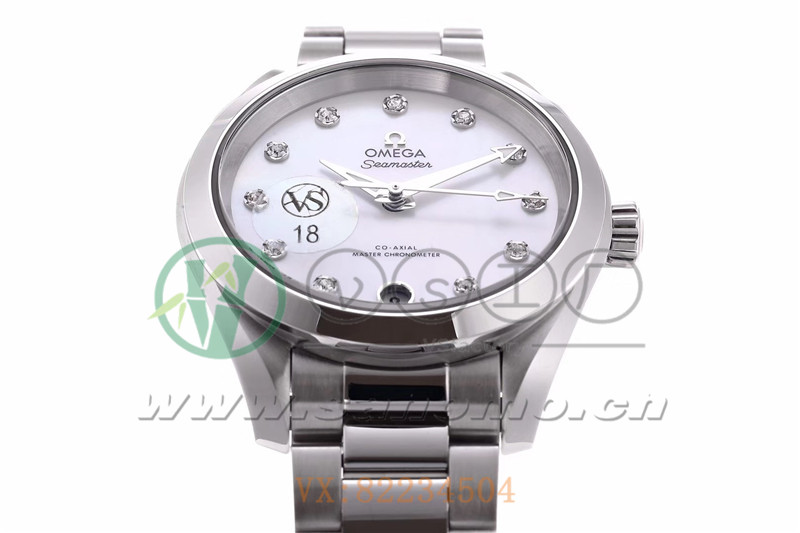 VS廠歐米茄海馬150女士腕表珍珠白貝盤產(chǎn)品展示