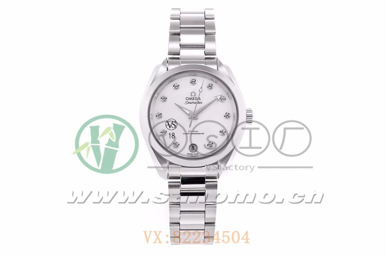 VS廠歐米茄海馬150女士腕表珍珠白貝盤產(chǎn)品展示