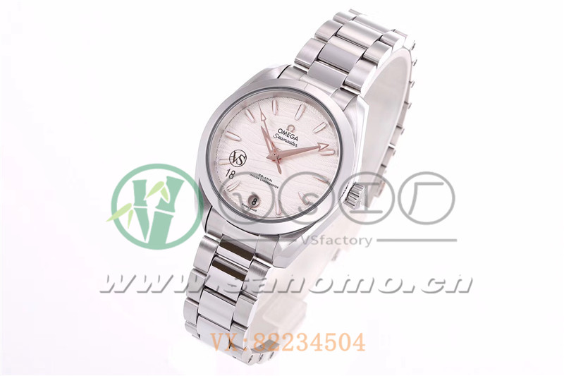 VS廠歐米茄海馬150女士腕表海浪白盤金針產品展示