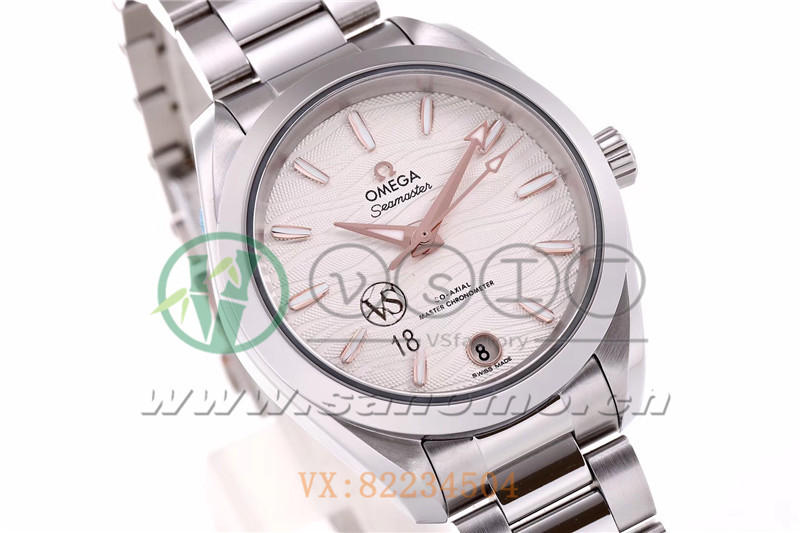 VS廠歐米茄海馬150女士腕表海浪白盤金針產品展示