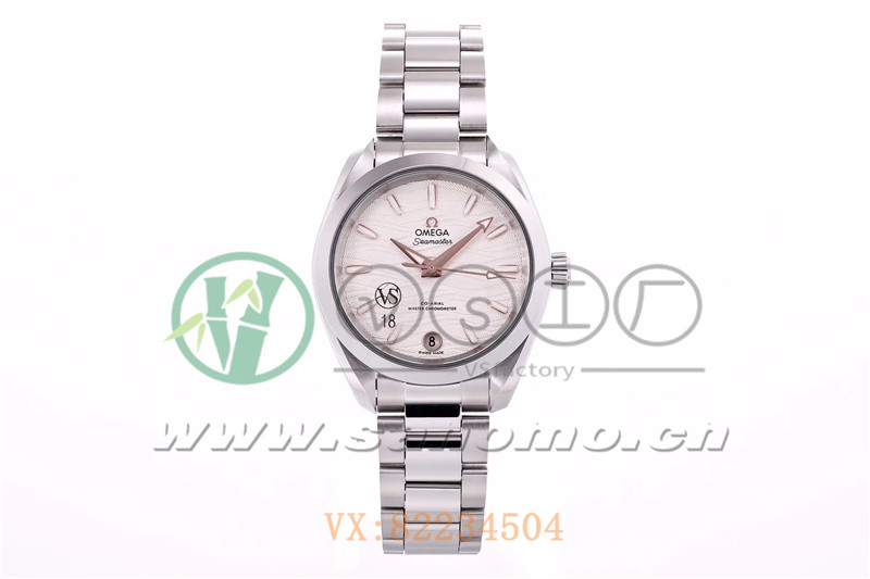 VS廠歐米茄海馬150女士腕表海浪白盤金針產品展示