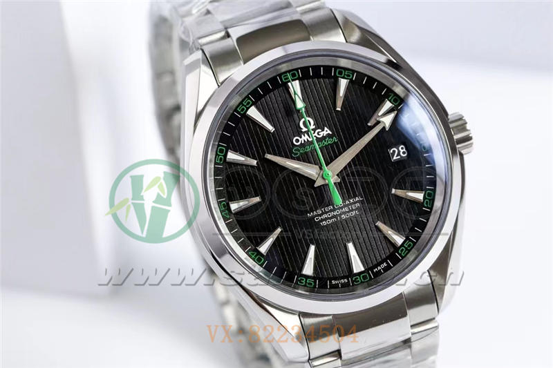 VS廠歐米茄海馬150米「柚木黑盤綠針」產品展示