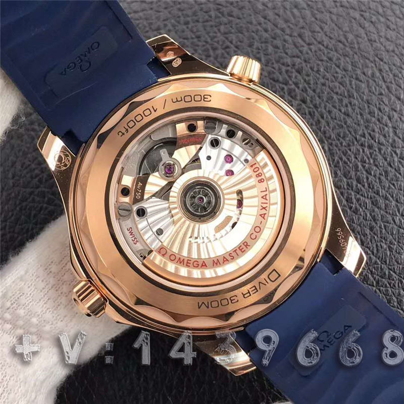 VS廠歐米茄海馬300間玫瑰金藍盤細節深度評測（vs廠海馬300復刻表）