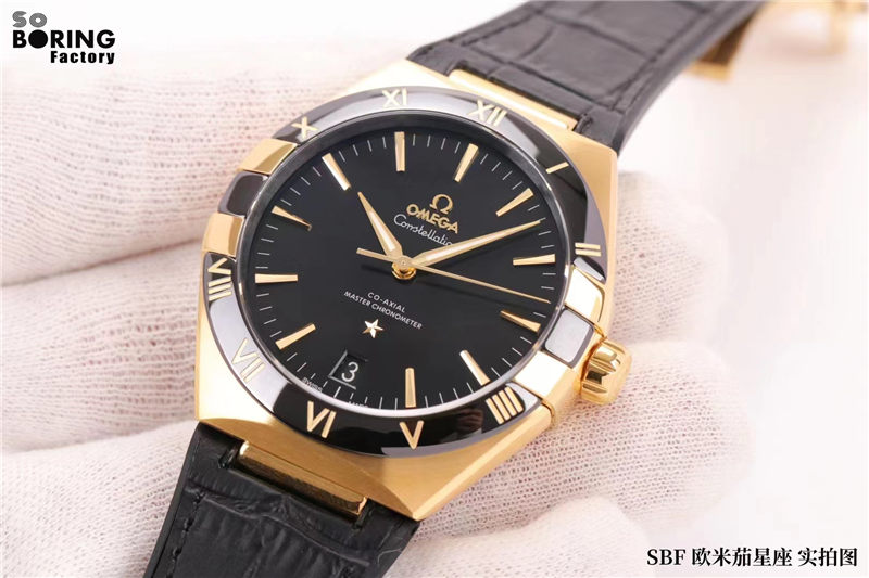 vs廠歐米茄五代星座全玫藍與全金黑對比