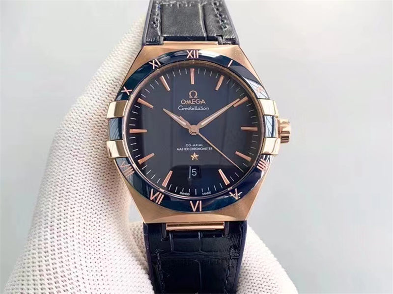 vs廠歐米茄五代星座全玫藍與全金黑對比