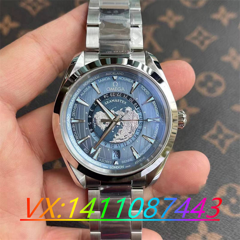 VS廠歐米茄海馬150冰藍面世界時真假對比測評