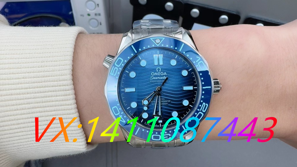 VS廠歐米茄海馬300米冰藍面搭配8800機芯細節評測