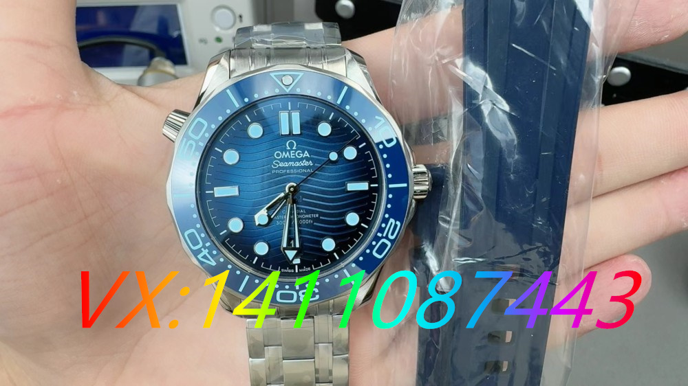 VS廠歐米茄海馬300米冰藍面搭配8800機芯細節評測