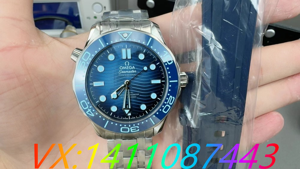 VS廠歐米茄海馬300米冰藍面搭配8800機芯細節評測